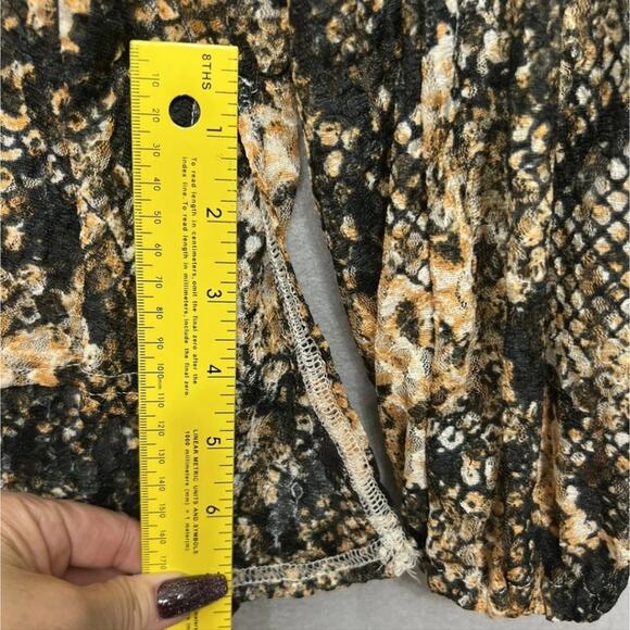 Free People Out For The Night Top / Snake Combo Tan Black blouse tops size small - Picture 13 of 13